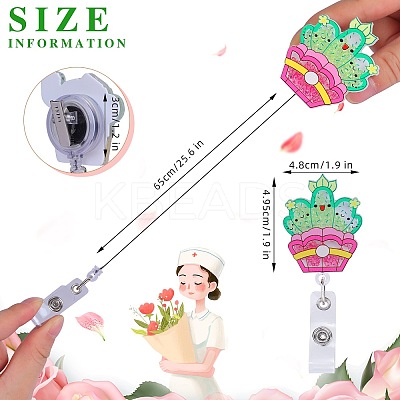 Rhinestone Quicksand Effect Acrylic & ABS Plastic Badge Reel AJEW-SZ0002-48F-1