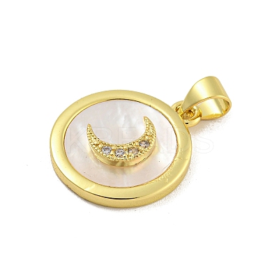 Rack Plating Brass Micro Pave Cubic Zirconia Pendants KK-G513-28G-1