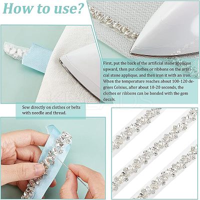1 Yard Glass Crystal Hotfix Rhinestone Trimming DIY-FG0003-39-1