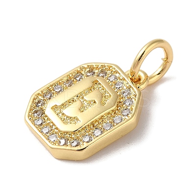 Real 18K Gold Plated Brass Micro Pave Clear Cubic Zirconia Pendants KK-L216-002G-E-1