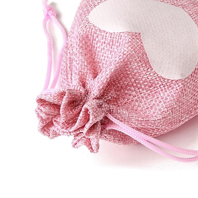 12Pcs 12 Styles Valentine's Day Printed Rectangle Burlap Cloth Packing Pouches ABAG-U006-02C-1