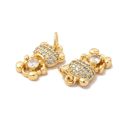 Rack Plating Brass Micro Pave  Cubic Zirconia Pendants KK-B068-39G-1
