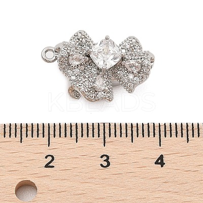 Brass Micro Pave Clear Cubic Zirconia Box Clasps LS-KK-C075-17P-1