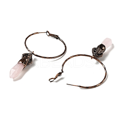 Natural Rose Quartz Dangle Earrings G-D468-44R-1