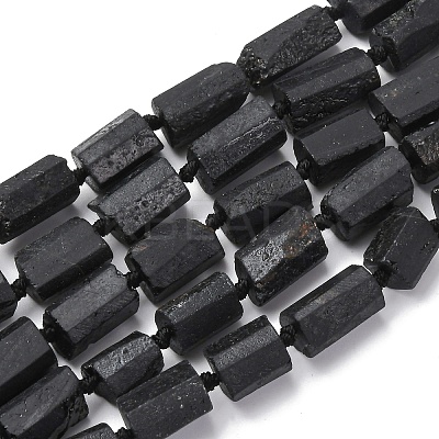 Natural Black Tourmaline Beads Strands G-F716-01-1