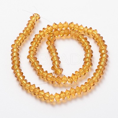 Faceted Bicone Transparent Glass Bead Strands GLAA-J082-A02-1