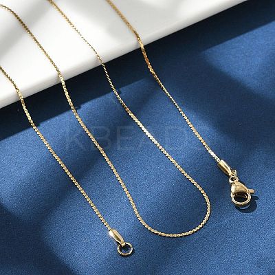 Ion Plating(IP) 304 Stainless Steel Serpentine Chain Necklace for Men Women NJEW-G076-01B-G-1