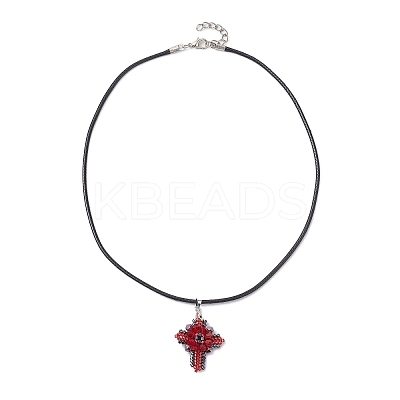 Transparent Electroplate Glass Pendant Necklaces NJEW-MZ00040-01-1