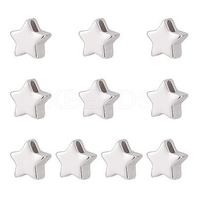 10Pcs Rhodium Plated 925 Sterling Silver Beads FIND-GO0002-59-1