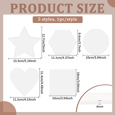 5Pcs 5 Style Transparent Acrylic Cup Mats AJEW-BC0006-83-1