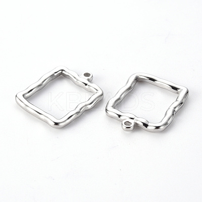 Non-Tarnish 304 Stainless Steel Open Back Bezel Pendants STAS-T052-24P-1