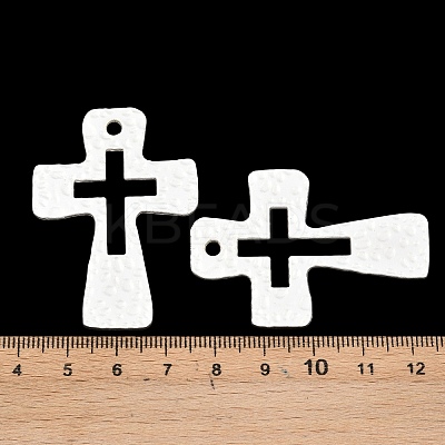 Hammered Cross Alloy Pendants PALLOY-D071-MS-1