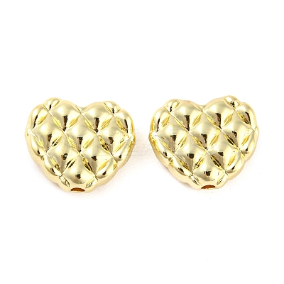 Rack Plating Alloy Waffle Beads PALLOY-D023-25G-1