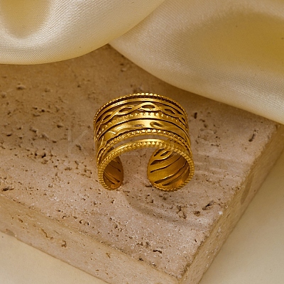Brass Wide Band Cuff Open Rings KK-CBA8D1E-04G-1