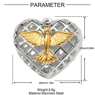 304 Stainless Steel Pendants STAS-OY002-72G-1