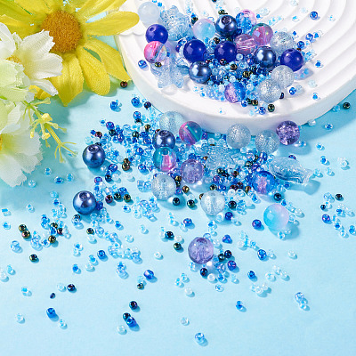 1Bag Mixed Styles Glass Beads GLAA-TADJ0001-10I-1