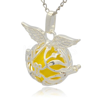Silver Color Plated Brass Cage Pendants KK-J213-16S-1