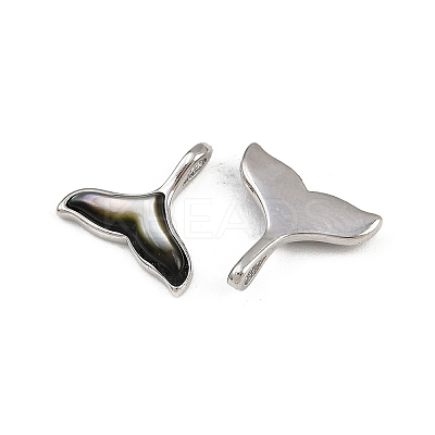 Natural Black Lip Shell Whale Tail Charms KK-A269-58P-1