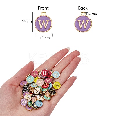 120Pcs 12 Colors Golden Plated Alloy Charms ENAM-SZ0001-64W-1