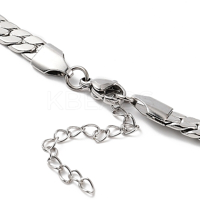 Non-Tarnish 304 Stainless Steel Cuban Link Chain Necklace LS-NJEW-K249-01A-P-1