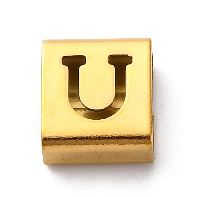 Ion Plating(IP) 304 Stainless Steel Square Slide Charms STAS-L132-09U-G-1