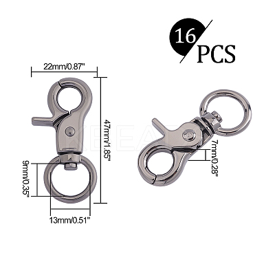Zinc Alloy Swivel Lobster Claw Clasps PALLOY-PH0001-02B-1
