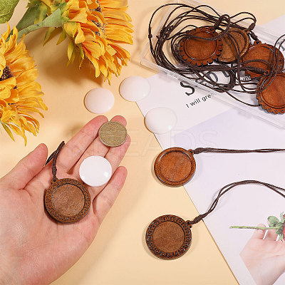 DIY Wood Pendant Decorations Making Kits HJEW-CA00077-1