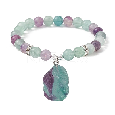 Natural Mixed Gemstone & Synthetic Hematite Beaded Stretch Bracelet BJEW-JB09760-1