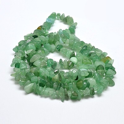 Chip Natural Green Aventurine Beads Strands G-N0134-10A-1