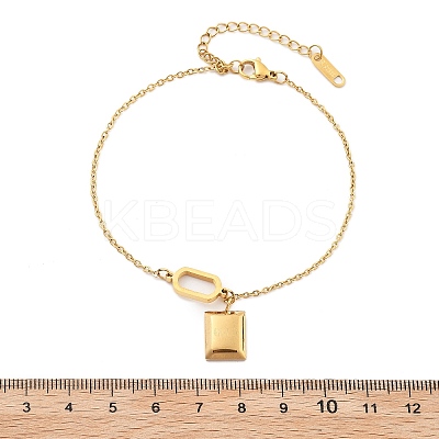 304 Stainless Steel Cable Chains Charm Bracelets for Women BJEW-U021-11G-1