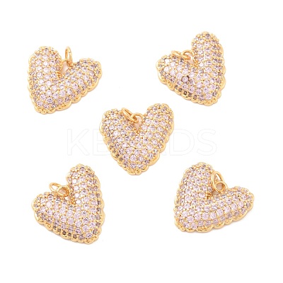 Eco-Friendly Brass Micro Pave Cubic Zirconia Pendants KK-K268-38G-1