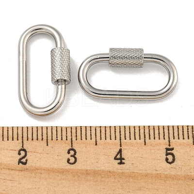Non-Tarnish 304 Stainless Steel Screw Carabiner Lock Charms STAS-C092-04D-P-1