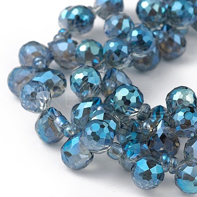 Transparent Electroplate Glass Beads Strands EGLA-F152A-FR02-1