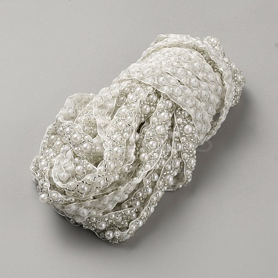Polyester Organza Lace Trim OCOR-WH0082-187B-1