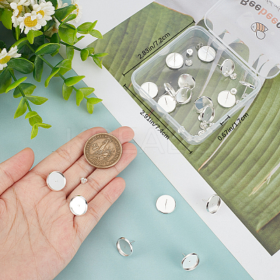 20Pcs Brass Stud Earring Settings KK-BBC0010-56B-1