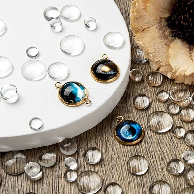 80Pcs 4 Size Transparent Glass Cabochons GGLA-ZZ0001-03-1