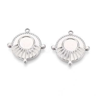 304 Stainless Steel Pendant Cabochon Settings STAS-T065-93P-1