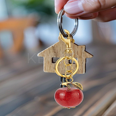 1Pc Apple Resin Keychain KEYC-LP0001-41-1