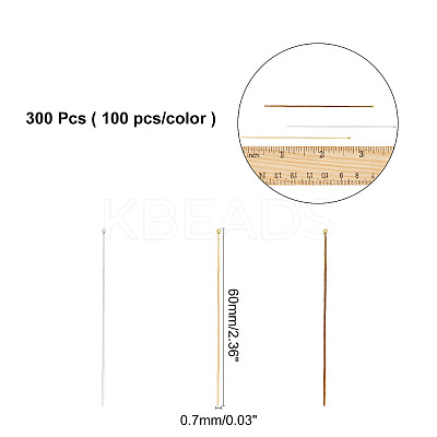 300pcs 3 Colors Brass Ball Head Pins KK-AR0002-16-1