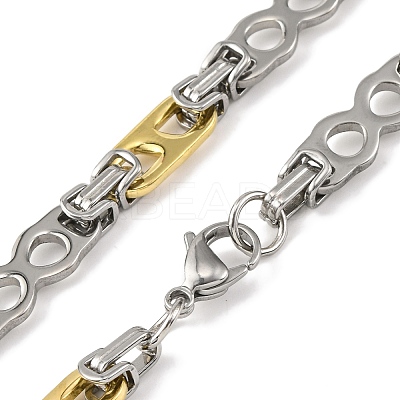 201 Stainless Steel 8 Shaped Links Chain Necklace NJEW-F22-39M-GP-1