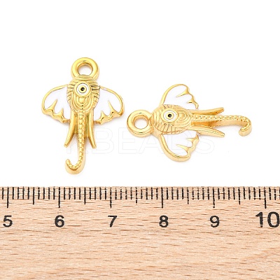 304 Stainless Steel Enamel Elephant Charms STAS-B085-37G-01-1