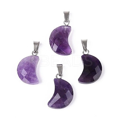 Natural Amethyst Pendants G-N349-02C-P-1