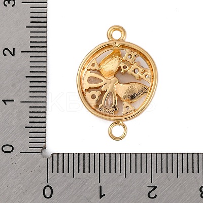 Brass Pave Clear Cubic Zirconia Connector Charms KK-Z066-08G-1