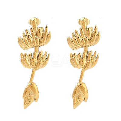 304 Stainless Steel Stud Earrings EJEW-R021-07G-03-1