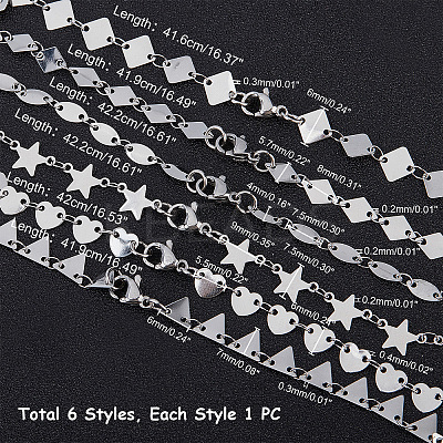  304 Stainless Steel Link Chain Necklaces NJEW-UN0001-09P-1