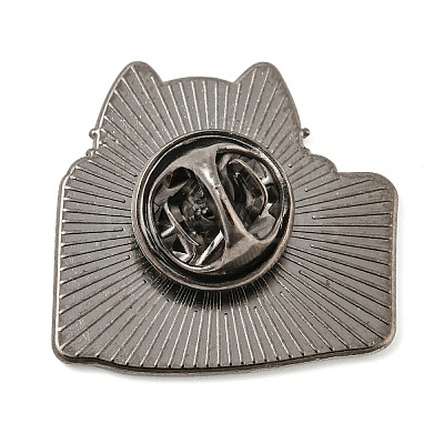 Cat Shape Alloy Enamel Pin Broochs AJEW-Z023-09B-1