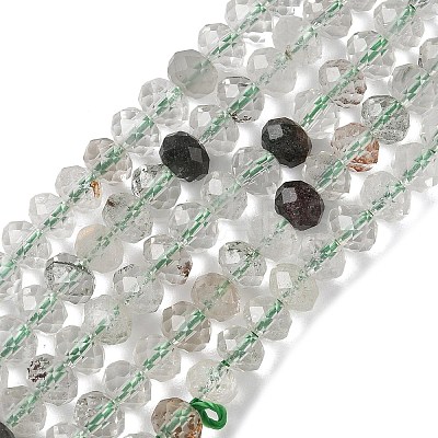 Natural Green Lodolite Quartz Bead Strands G-D344-A28-1