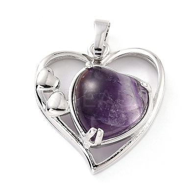 Natural Amethyst Pendants G-C236-01B-P-RS-1