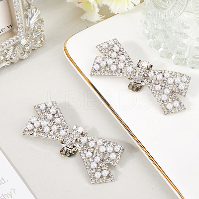 2Pcs Bowknot Alloy Rhinestone Shoe Decorations FIND-CP0002-26A-1