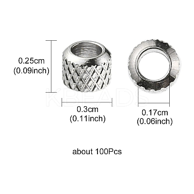 304 Stainless Steel Beads STAS-YW0001-60-1